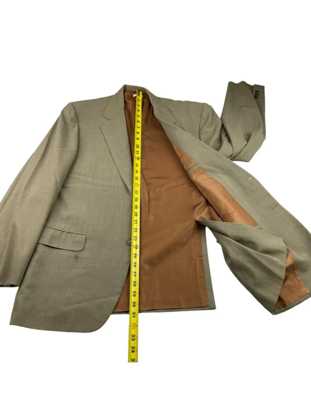 Brioni Men's Nomentano 100% Wool 2-Button Blazer Beige • Italy • 44R US